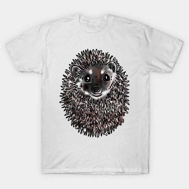 Cute Hedgehog T-Shirt by HappyPawtraits